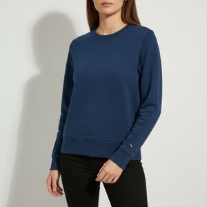 Puma Womens Crewneck Sweatshirt Teal Blue Pink Back Zip Pullover Athletic Medium